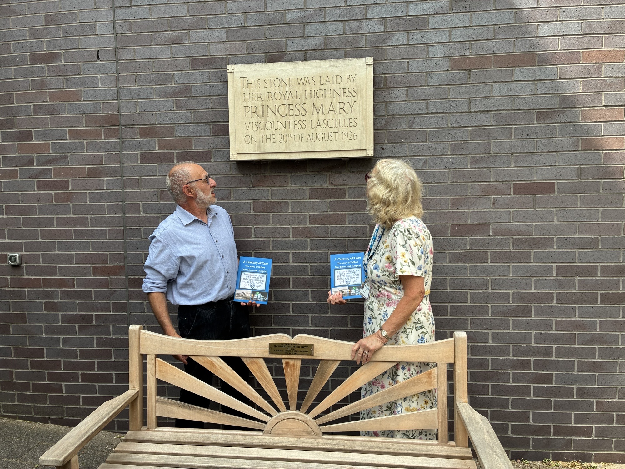 David Lewis Editor of book and Carol Robson, Chair of Friends of Selby War memorial Hospital – Thursday 20th August 2026